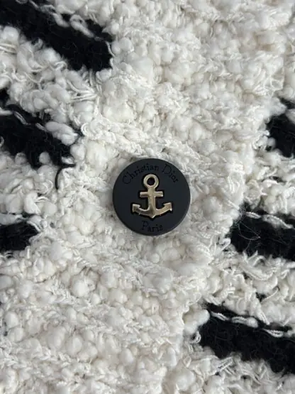 Replica Dior Marinière Twinset White and Black Blended Wool and Cotton Bouclé Knit #3868 - Image 18