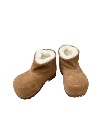 REPLICA BALENCIAGA WOMEN'S ALASKA FUR BOOTIE IN BROWN #3788 - Image 6
