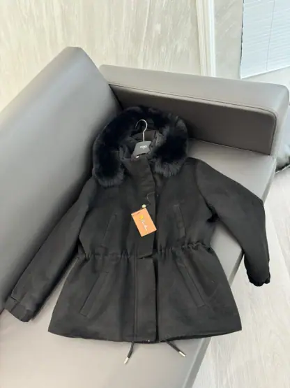 Replica Loro Piana Icery Short Fox Fur Trim Jacket Coat For Women #3916 - Image 4
