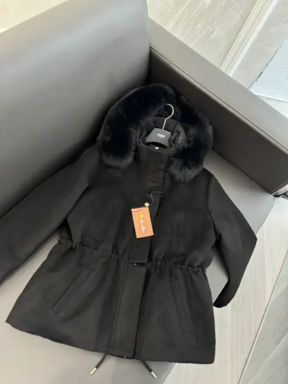 Replica Loro Piana Icery Short Fox Fur Trim Jacket Coat For Women #3916 - Image 3