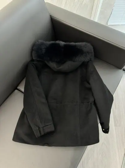 Replica Loro Piana Icery Short Fox Fur Trim Jacket Coat For Women #3916 - Image 2