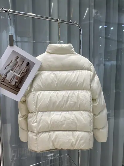 REPLICA MONCLER ABBADIA SHORT DOWN JACKET WOMEN OFF WHITE #3817 - Image 4