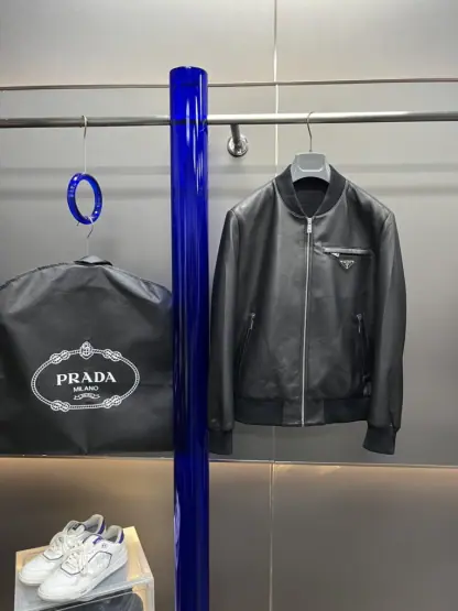 Replica Men's Prada Nappa leather bomber jacket #3757 - Image 15