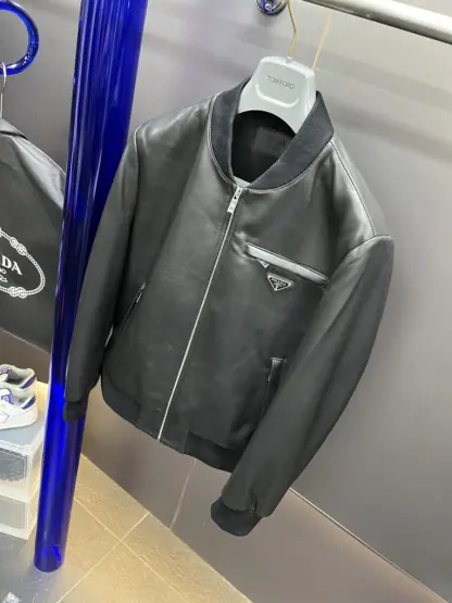 Replica Men's Prada Nappa leather bomber jacket #3757 - Image 17
