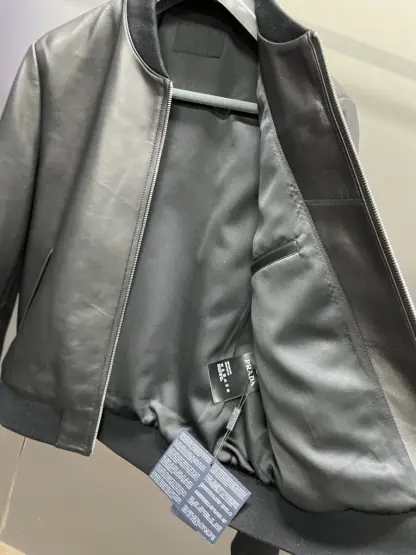 Replica Men's Prada Nappa leather bomber jacket #3757 - Image 18
