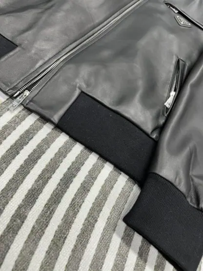 Replica Men's Prada Nappa leather bomber jacket #3757 - Image 4