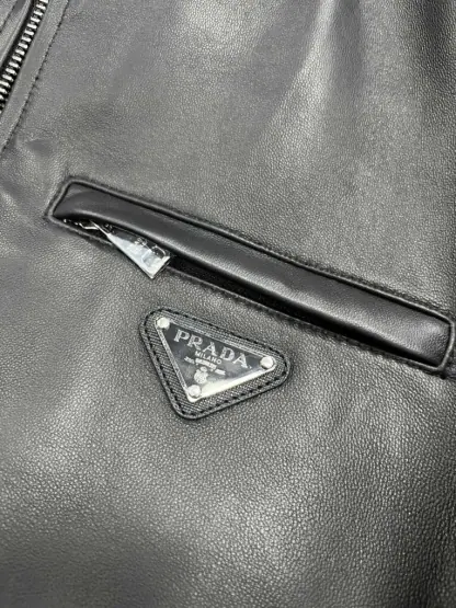 Replica Men's Prada Nappa leather bomber jacket #3757 - Image 5