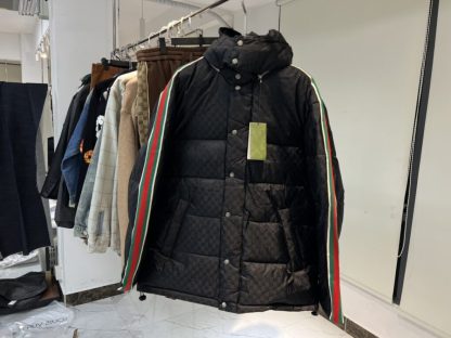 Replica GUCCI MEN'S GG NYLON JACQUARD JACKET WITH WEB 715519 #3833 - Image 2