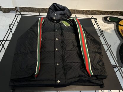 Replica GUCCI MEN'S GG NYLON JACQUARD JACKET WITH WEB 715519 #3833 - Image 3