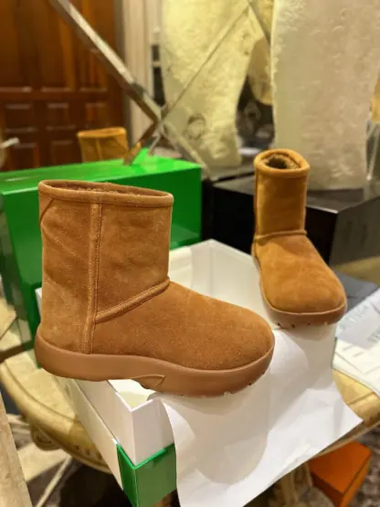 Replica Bottega Veneta Snap Ankle Boot Caramel For Women #3800 - Image 3