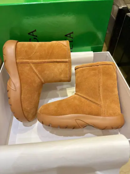 Replica Bottega Veneta Snap Ankle Boot Caramel For Women #3800 - Image 6