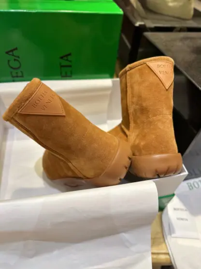 Replica Bottega Veneta Snap Ankle Boot Caramel For Women #3800 - Image 9