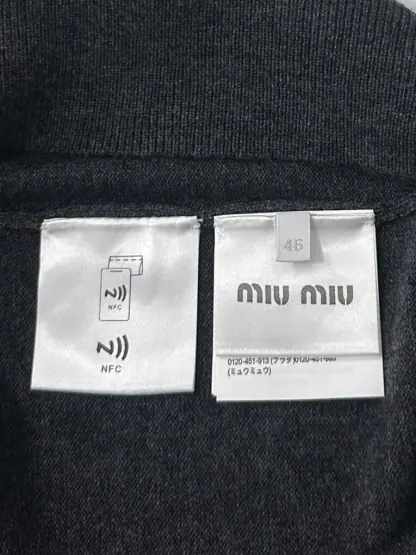 Replica Miu Miu Cashmere knit polo shirt Grey #3890 - Image 6