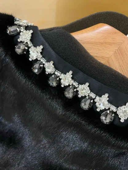 Replica Fendi Black mink jacket with crystals For Women 24SS #3784 - Image 8