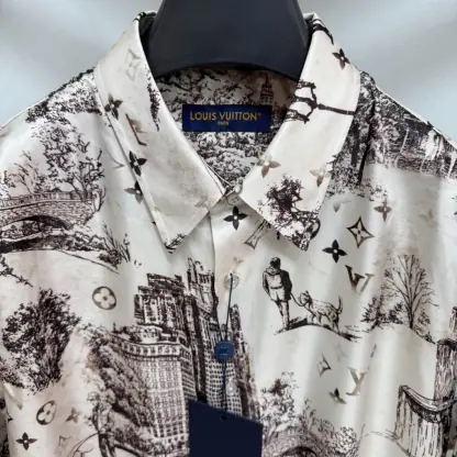 Replica Louis Vuitton Men's Long-Sleeved Silk Shirt #3905 - Image 3