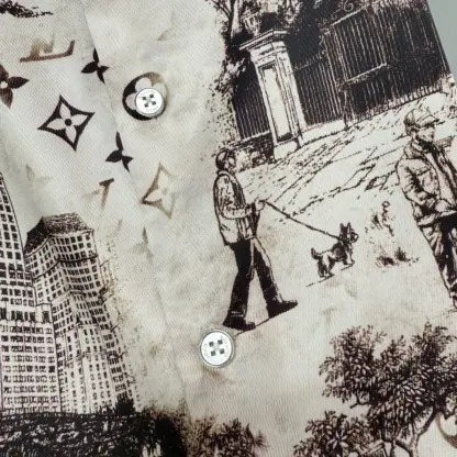 Replica Louis Vuitton Men's Long-Sleeved Silk Shirt #3905 - Image 5