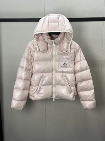 REPLICA MONCLER ANDRO HOODED SHORT DOWN JACKET PINK #3874 - Image 5