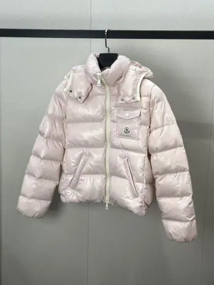 REPLICA MONCLER ANDRO HOODED SHORT DOWN JACKET PINK #3874 - Image 2