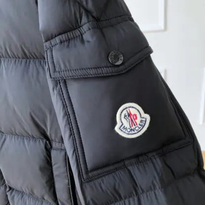 REPLICA MONCLER MEN'S VEZERE FLANNEL SHORT DOWN JACKET BLACK #3761 - Image 12