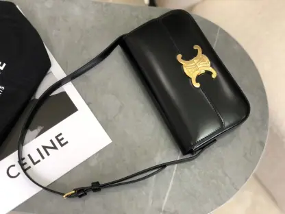 REPLICA CELINE SHOULDER BAG CLAUDE IN SHINY CALFSKIN BLACK #3951 - Image 18