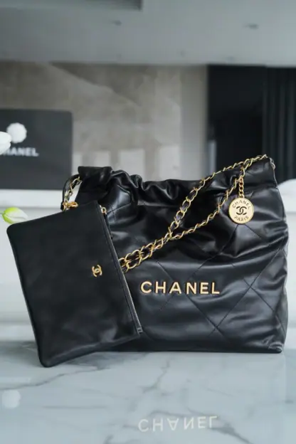 REPLICA CHANEL 22 SMALL HANDBAG CALFSKIN BLACK 2025 #4045 - Image 18