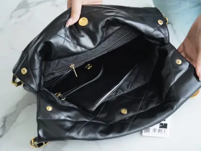 REPLICA CHANEL 22 SMALL HANDBAG CALFSKIN BLACK 2025 #4045 - Image 4