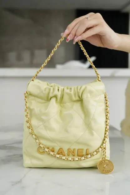 REPLICA CHANEL 22 MINI HANDBAG CALFSKIN LIGHT YELLOW 2025 #4040 - Image 2