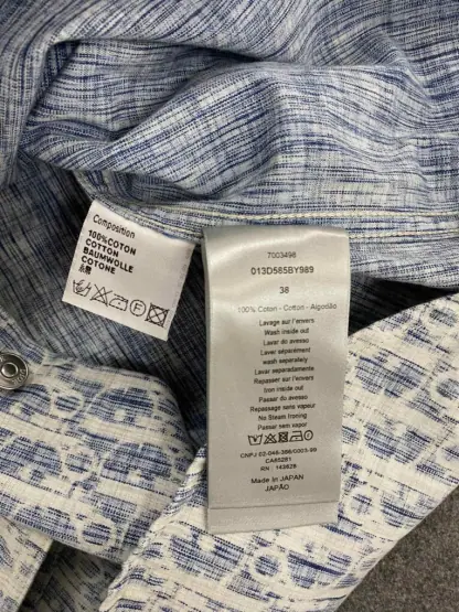Replica Dior Blue and White Dior Oblique Kasuri Cotton Denim Overshirt #3982 - Image 18