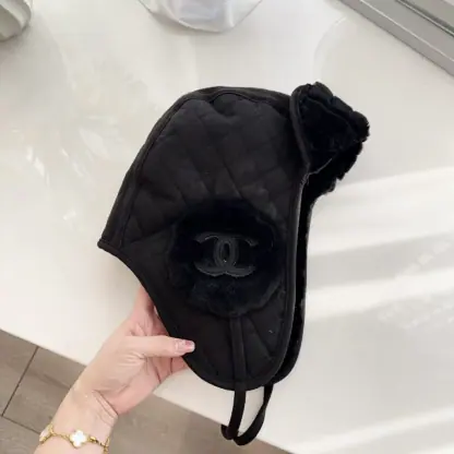 Replica CHANEL Lambskin Skiing Hat Black 2025 #4081 - Image 7