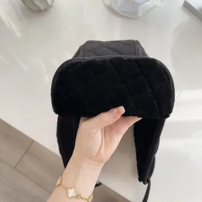 Replica CHANEL Lambskin Skiing Hat Black 2025 #4081 - Image 6