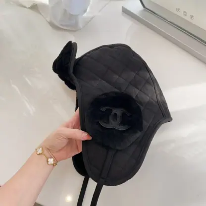 Replica CHANEL Lambskin Skiing Hat Black 2025 #4081 - Image 4
