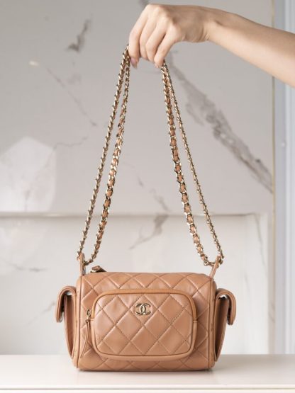 REPLICA CHANEL SMALL CAMERA CASE CARAMEL #4033 - Image 14