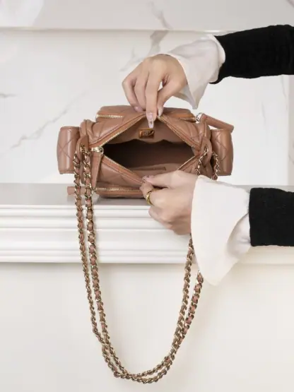 REPLICA CHANEL SMALL CAMERA CASE CARAMEL #4033 - Image 18
