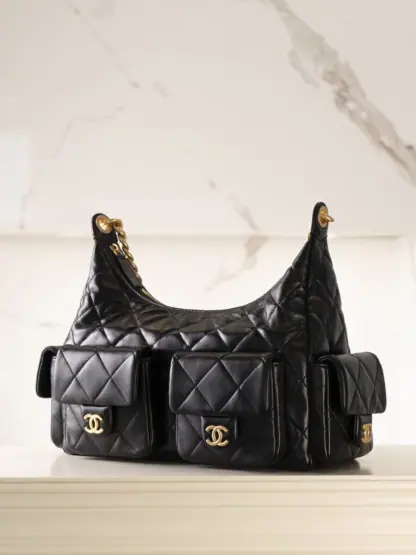 REPLICA CHANEL MAXI HOBO BAG BLACK 2025 #4036