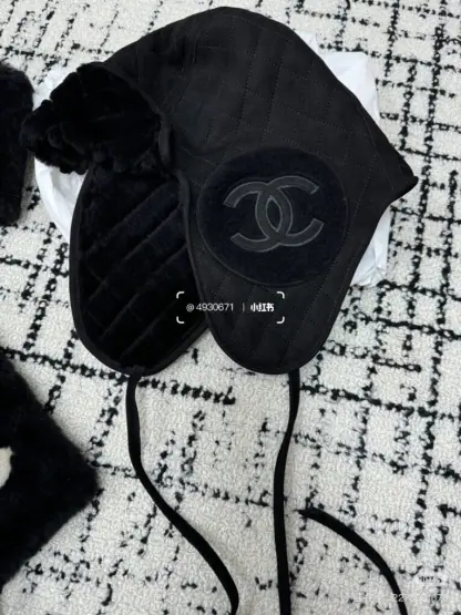 Replica CHANEL Lambskin Skiing Hat Black 2025 #4081 - Image 2