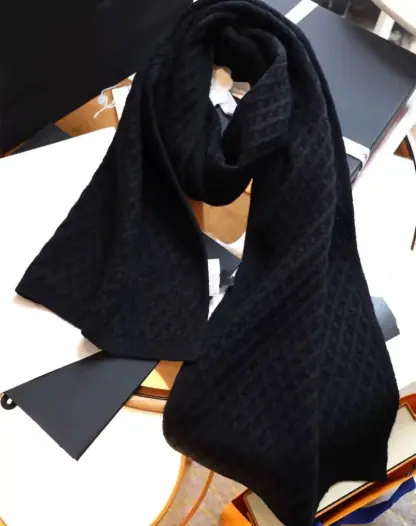 Replica Loro Piana Vallé Scarf Cashmere Black #4016 - Image 5