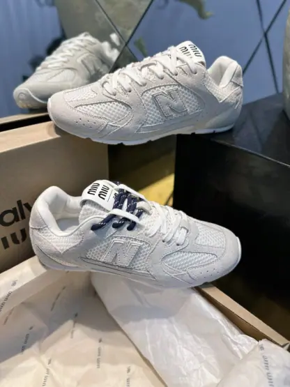 Replica New Balance X Miu Miu 530 SL suede and mesh sneakers #4030 - Image 5