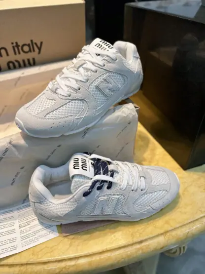 Replica New Balance X Miu Miu 530 SL suede and mesh sneakers #4030 - Image 9