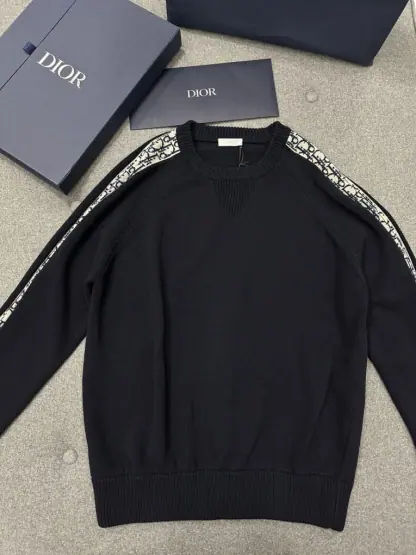 Replica Dior Sweater with Dior Oblique Inserts Deep Blue #4109