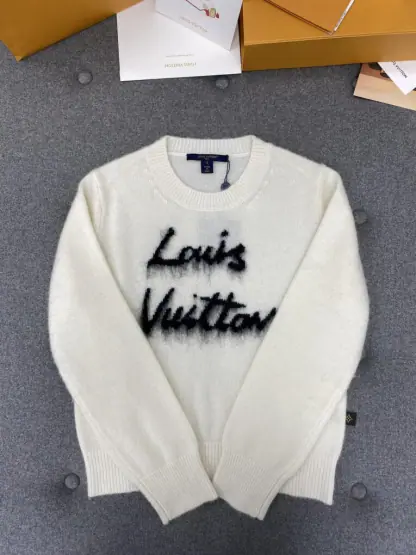 Replica Louis Vuitton Brushed Knit Jumper 1AGHCT White #3988 - Image 3