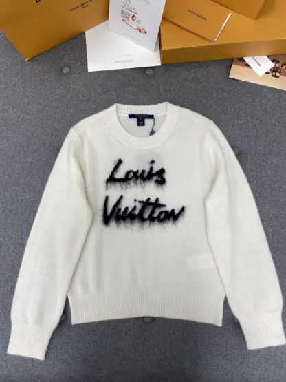 Replica Louis Vuitton Brushed Knit Jumper 1AGHCT White #3988 - Image 5