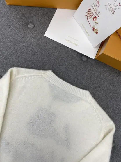 Replica Louis Vuitton Brushed Knit Jumper 1AGHCT White #3988 - Image 2