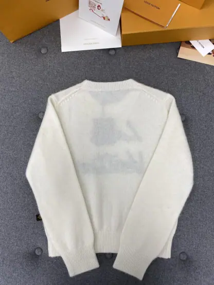 Replica Louis Vuitton Brushed Knit Jumper 1AGHCT White #3988 - Image 9