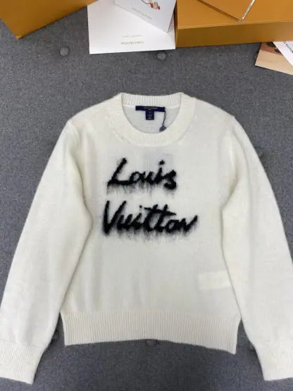 Replica Louis Vuitton Brushed Knit Jumper 1AGHCT White #3988 - Image 10