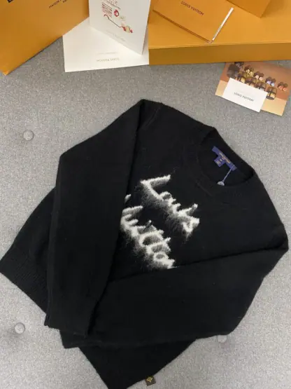 Replica Louis Vuitton Brushed Knit Jumper 1AGHCT Black #3987 - Image 6