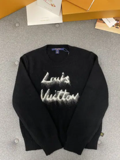 Replica Louis Vuitton Brushed Knit Jumper 1AGHCT Black #3987 - Image 5