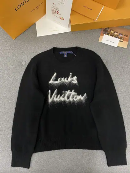Replica Louis Vuitton Brushed Knit Jumper 1AGHCT Black #3987 - Image 9