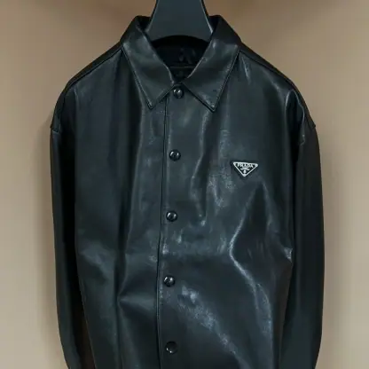 Replica PRADA Nappa leather shirt 2025 With Buttons For Men #4005 - Image 6