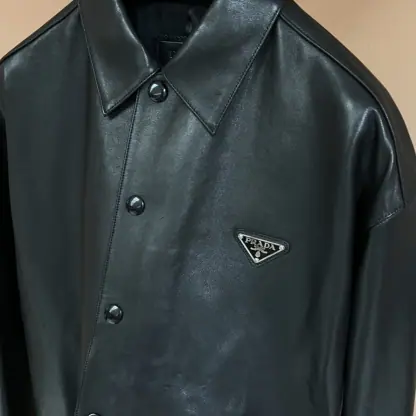 Replica PRADA Nappa leather shirt 2025 With Buttons For Men #4005 - Image 7