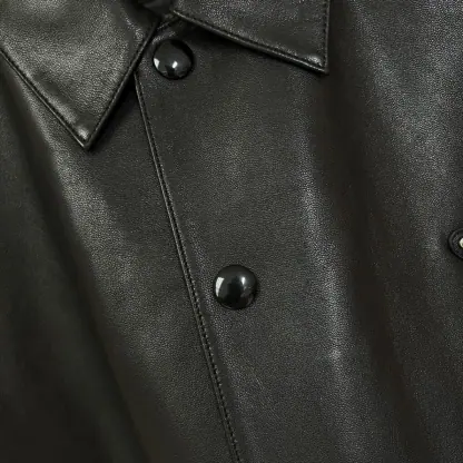 Replica PRADA Nappa leather shirt 2025 With Buttons For Men #4005 - Image 3